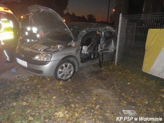 Wypadek w Markach, fot. KP PSP Wołomin