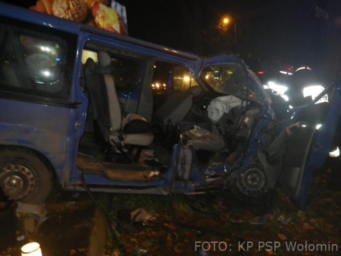 Wypadek w Nowym Jankowie – 7 poszkodowanych , fot. KP PSP Wołomin