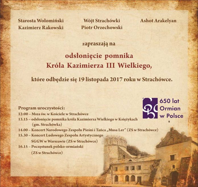 Odsłonięcie pomnika Króla Kazimierza III Wielkiego