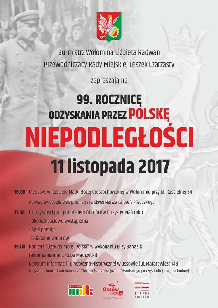 Wołomińskie obchody 99. rocznicy odzyskania przez Polskę niepodległości