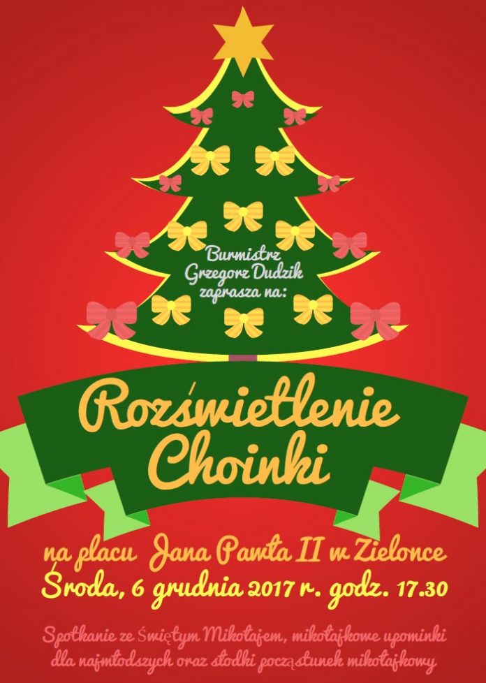 Rozświetlenie choinki na placu Jana Pawła II w Zielonce