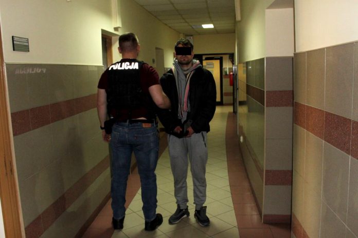 Zatrzymany Krystian K., fot: Komenda Powiatowa Policji w Wołomimnie