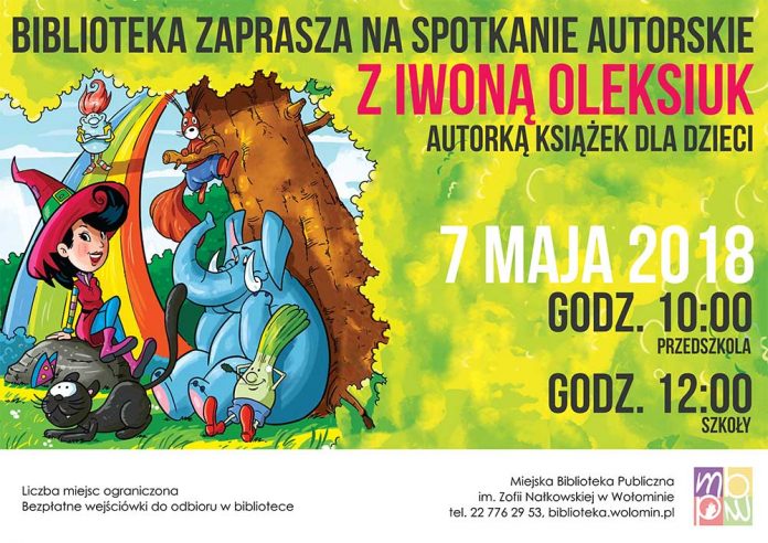 Biblioteka Wołomin zaprasza na spotkanie z Iwoną Oleksiuk