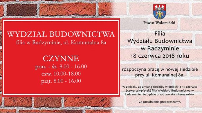 Zmiana adresu Wydziału Budownictwa w Radzyminie