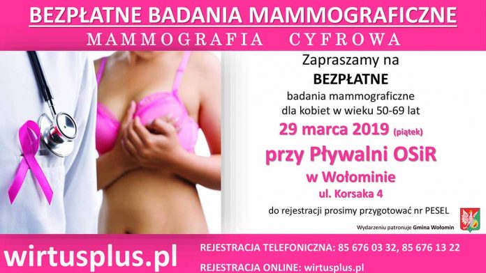 Bezpłatne badania mammograficzne w Wołominie