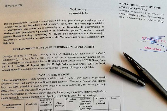 Rozbudowa drogi powiatowej 4338W w gminie Dąbrówka, fot: powiat-wolominski.pl