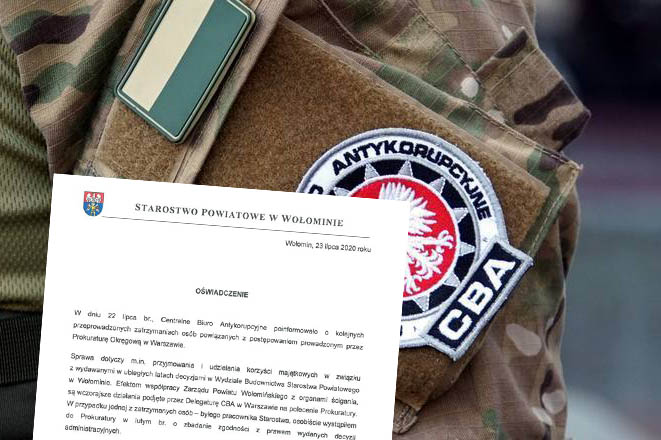 Oświadczenie Starosty dot. przeprowadzonych zatrzymań przez CBA