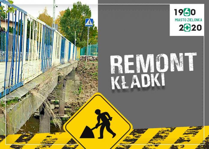 Remont kładki na rzece Długiej w Zielonce, fot. : zielonka.pl