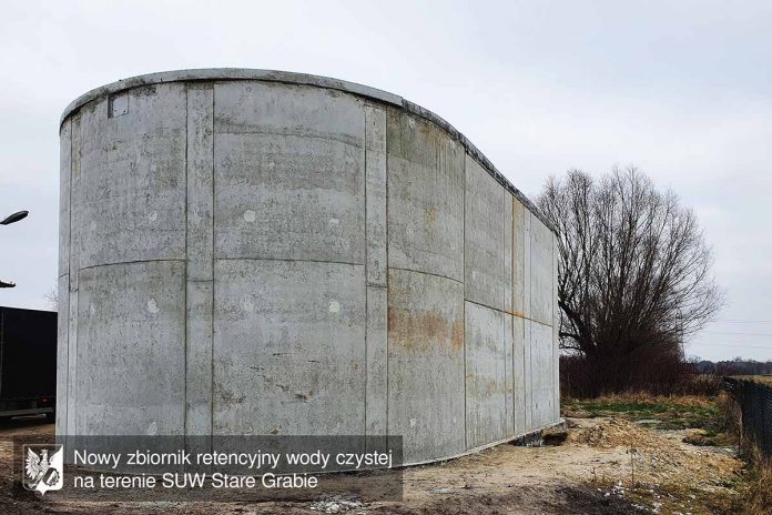 Nowy zbiornik retencyjny wody czystej na SUW Stare Grabie, fot: wolomin,org