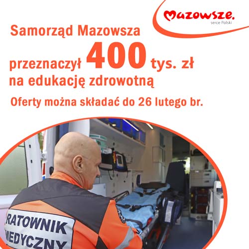Samorząd Mazowsza dofinansuje edukację zdrowotną, ilustracja: mazovia.pl