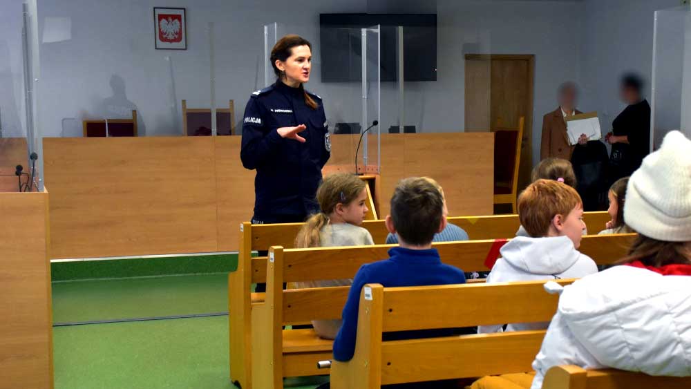 Lekcja prawa w sądzie, fot. policja.pl