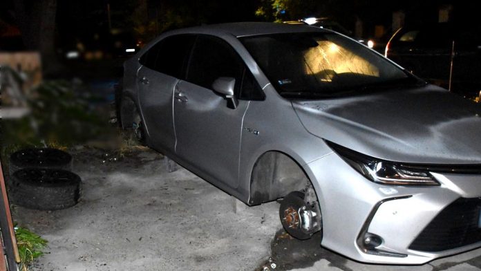 Zatrzymany na gorącym uczynku podczas kradzieży kół, fot. policja.pl