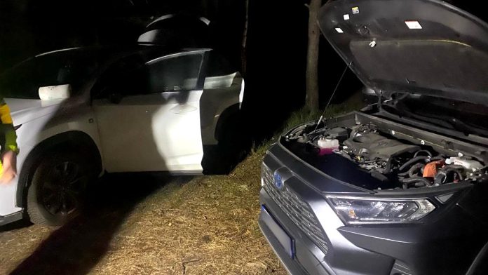Zatrzymani w lesie podczas demontażu kradzionych aut, fot. policja.pl