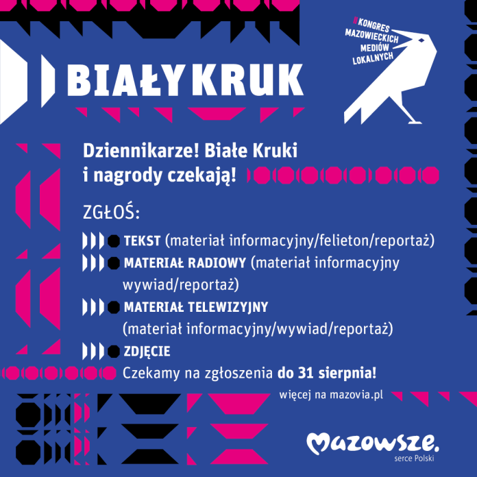 „Biały Kruk” dla dziennikarzy mediów lokalnych – ostatnie dni na zgłoszenia!