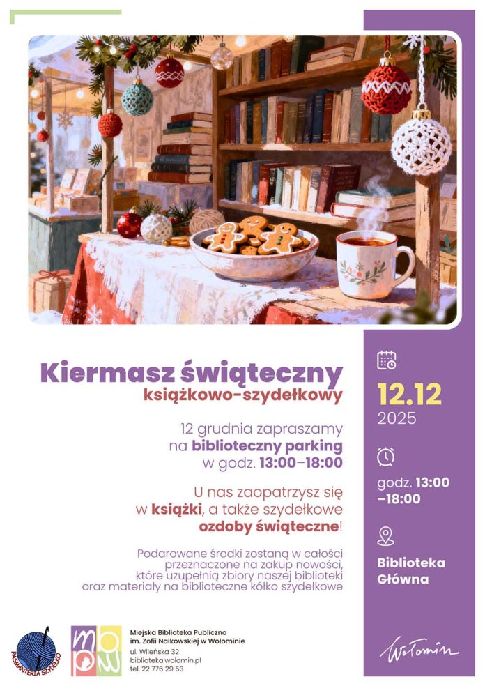 Zapraszamy na nasz Świąteczny Kiermasz Miejskiej Biblioteki w Wołominie