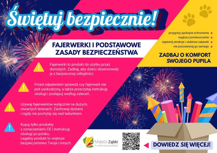 Bezpieczny Sylwester. Jak świętować odpowiedzialnie i bez zagrożeń, fot. Urząd Miasta Ząbki