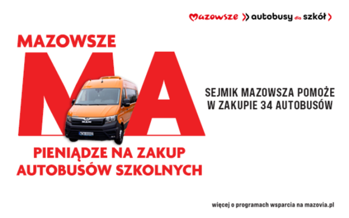 10 mln zł na szkolne autobusy. 34 gminy z Mazowsza ze wsparciem