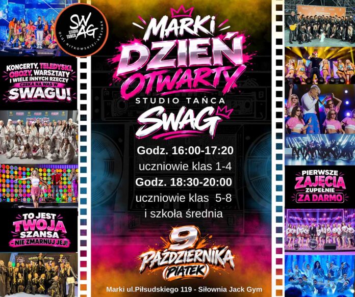 Dzień Otwarty Studio Tańca SWAG w Markach. Darmowe zajęcia dla dzieci i młodzieży